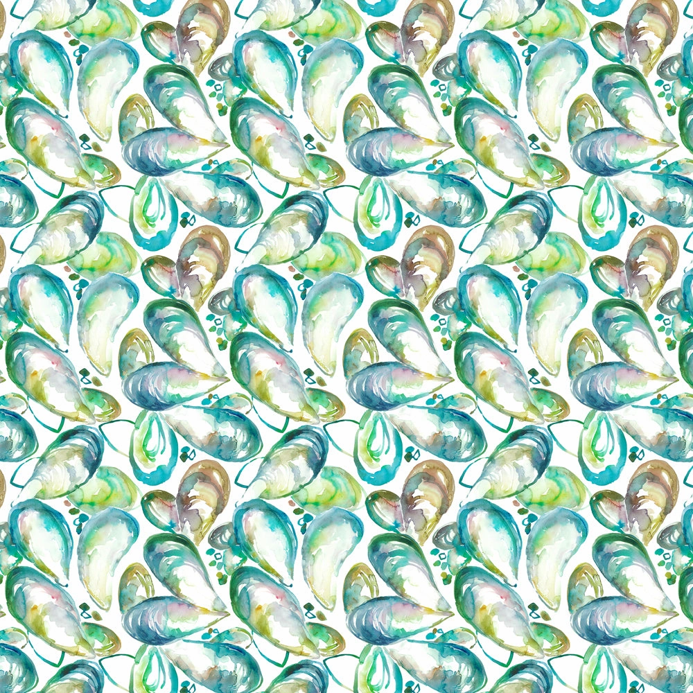 Mussel Shells Printed Cotton Fabric (By The Metre) Kelpie