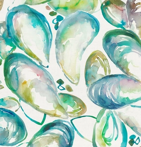 Mussel Shells Printed Cotton Fabric (By The Metre) Kelpie elegant table cloth  
