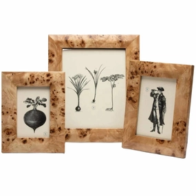 Narvik Rich Burl Maple Wood Veneer Frame in Two Different Colors home display ornament