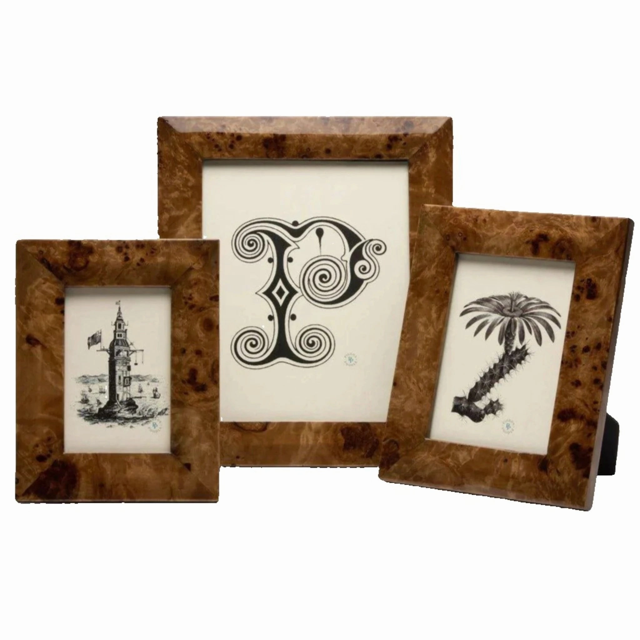 Narvik Rich Burl Maple Wood Veneer Frame in Two Different Colors