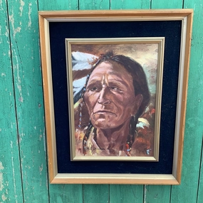 NATIVE AMERICAN OIL PAINTING PORTRAIT classic mural painting