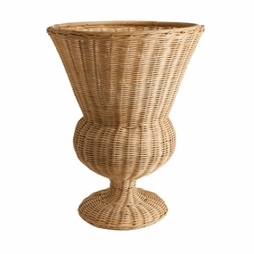 Natural Wicker Footed Urn home display ornament