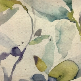 Naura Printed Cotton Fabric (By The Metre) Lemon Natural elegant table cloth  
