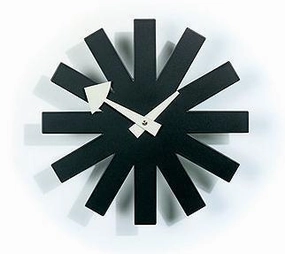 Nelson Asterisk Clock Black modern art object