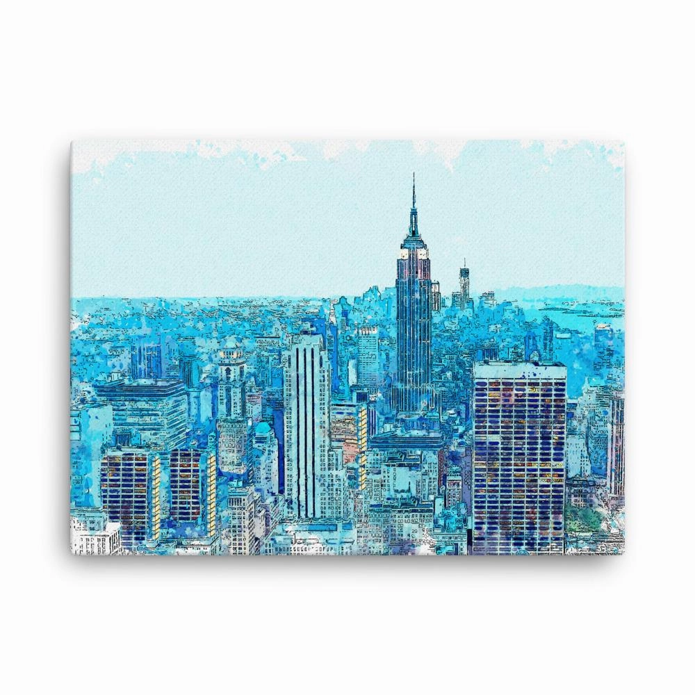 New York in Blue - canvas canvas mural art