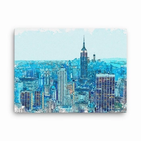 New York in Blue - canvas canvas mural art