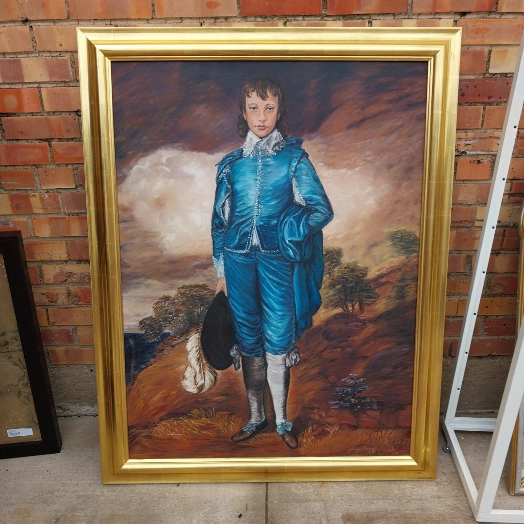 NICELY FRAMED BLUEBOY OIL PAINTING