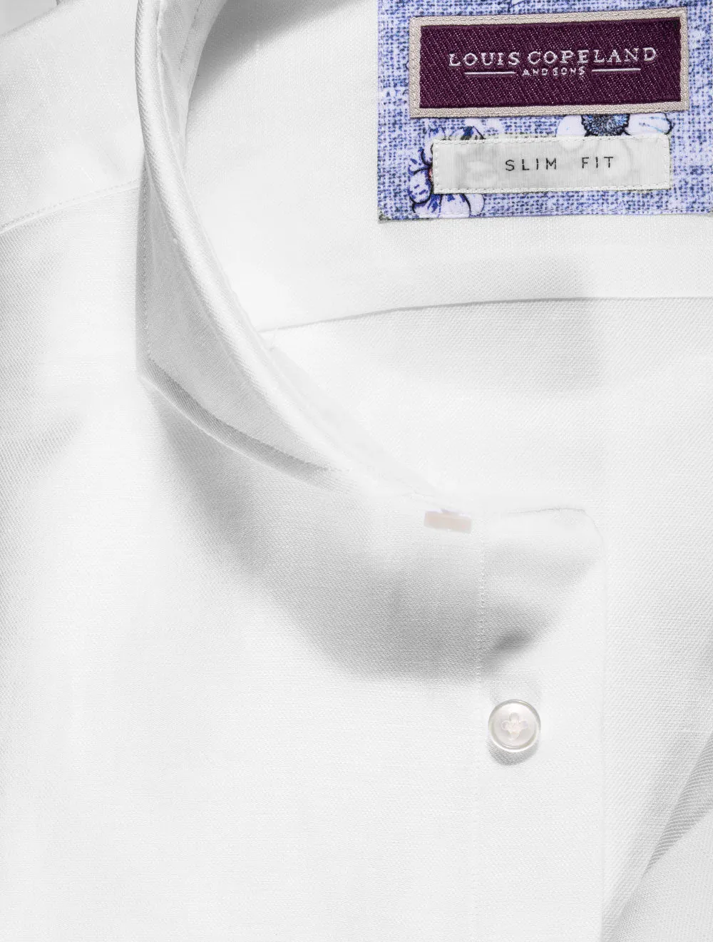 Nile Baumwoll-Leinen-Mix Slim Fit Hemd Weiß