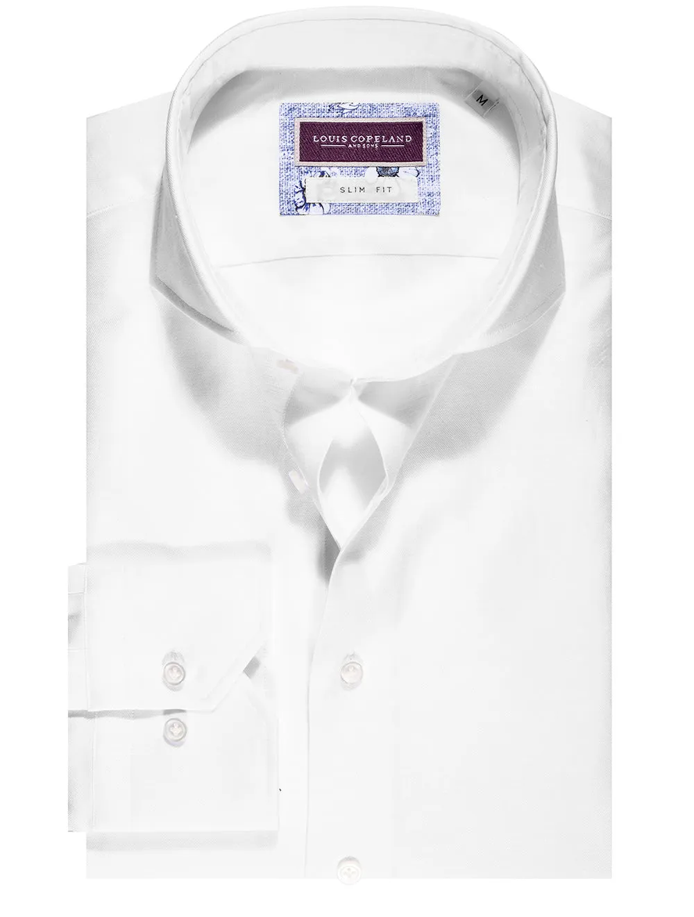Nile Baumwoll-Leinen-Mix Slim Fit Hemd Weiß