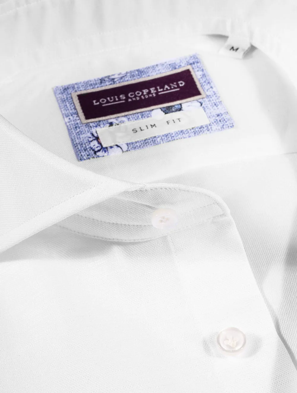 Nile Baumwoll-Leinen-Mix Slim Fit Hemd Weiß