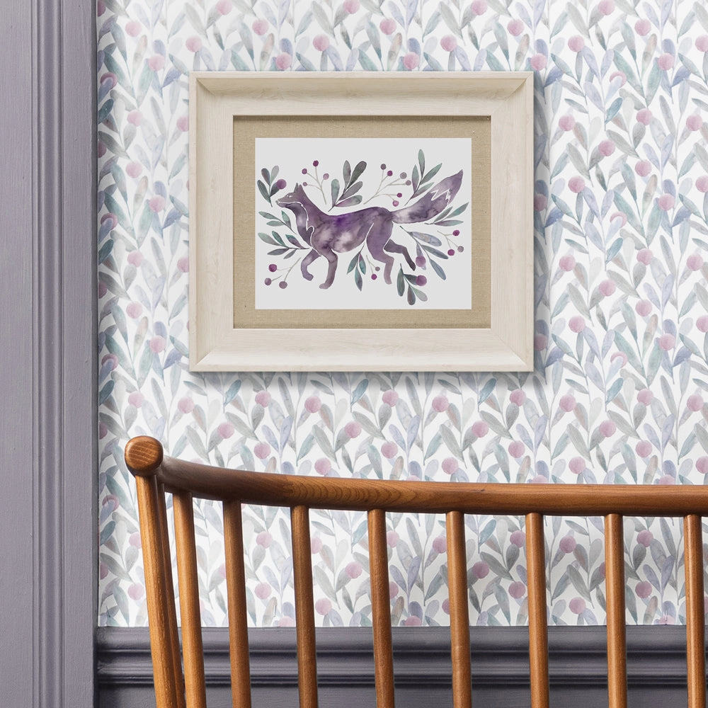 Nishiki Framed Print Birch/Violet