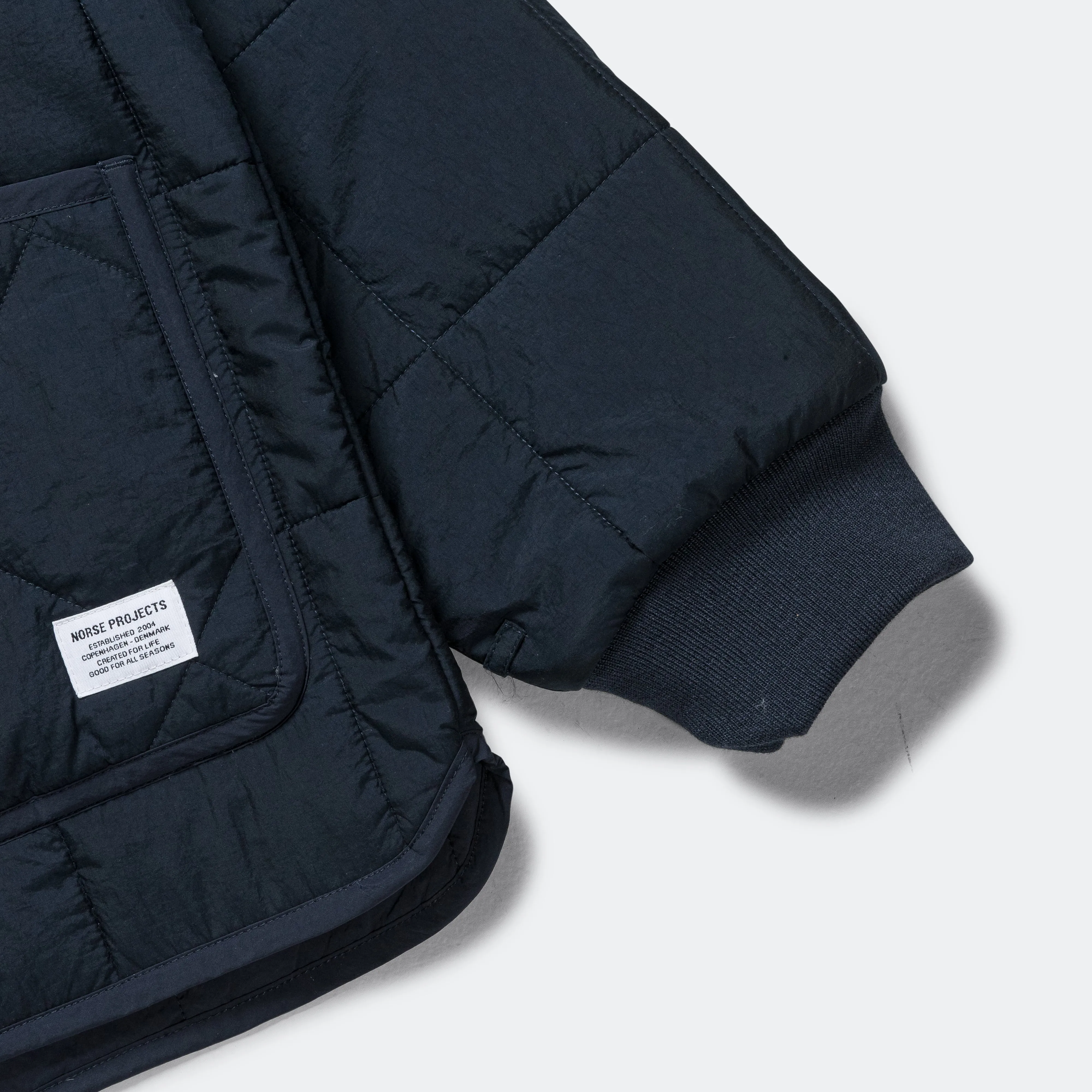 Norse Projects Militärische Kapuzen-Innenjacke - Dunkelblau