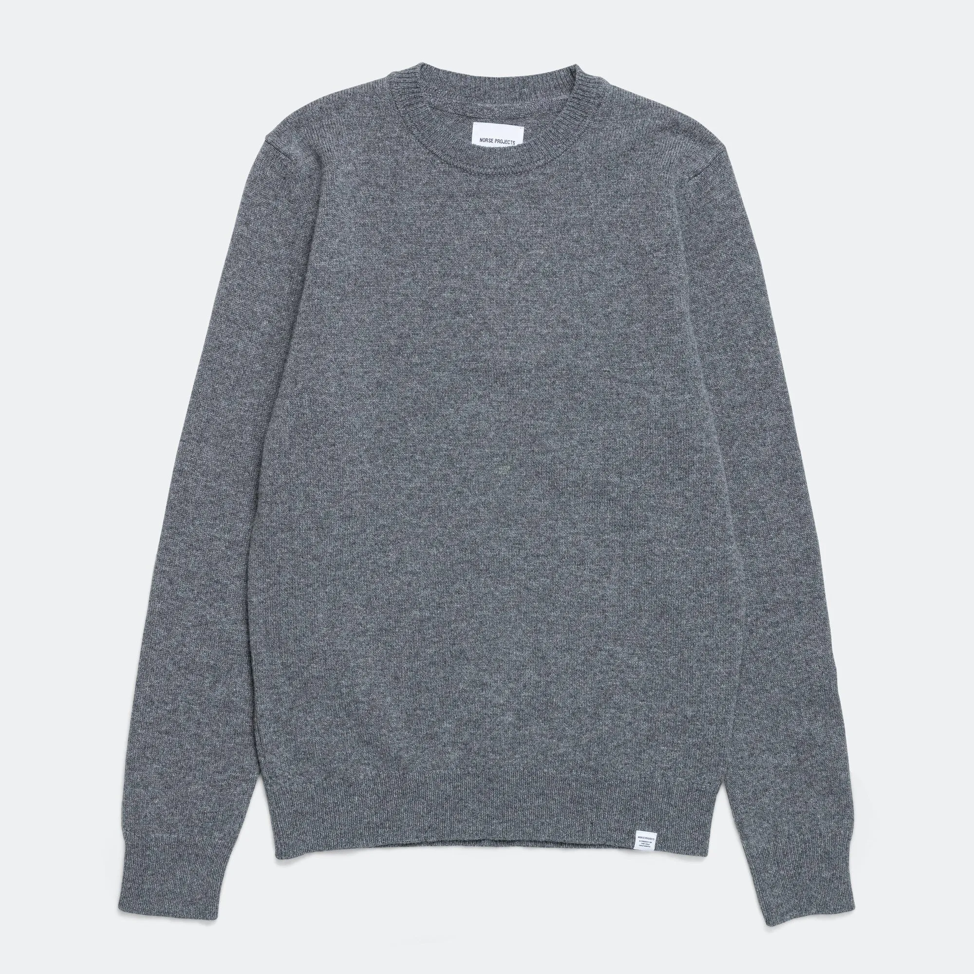 Norse Projects Kleidung Sigfred Lambswool - Grau Melange