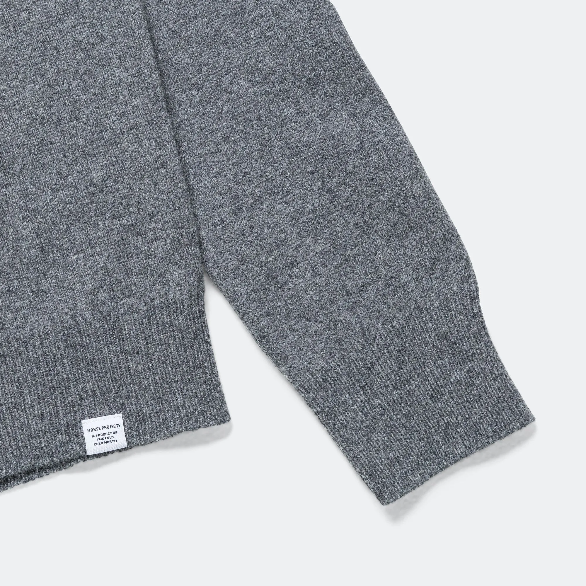 Norse Projects Kleidung Sigfred Lambswool - Grau Melange
