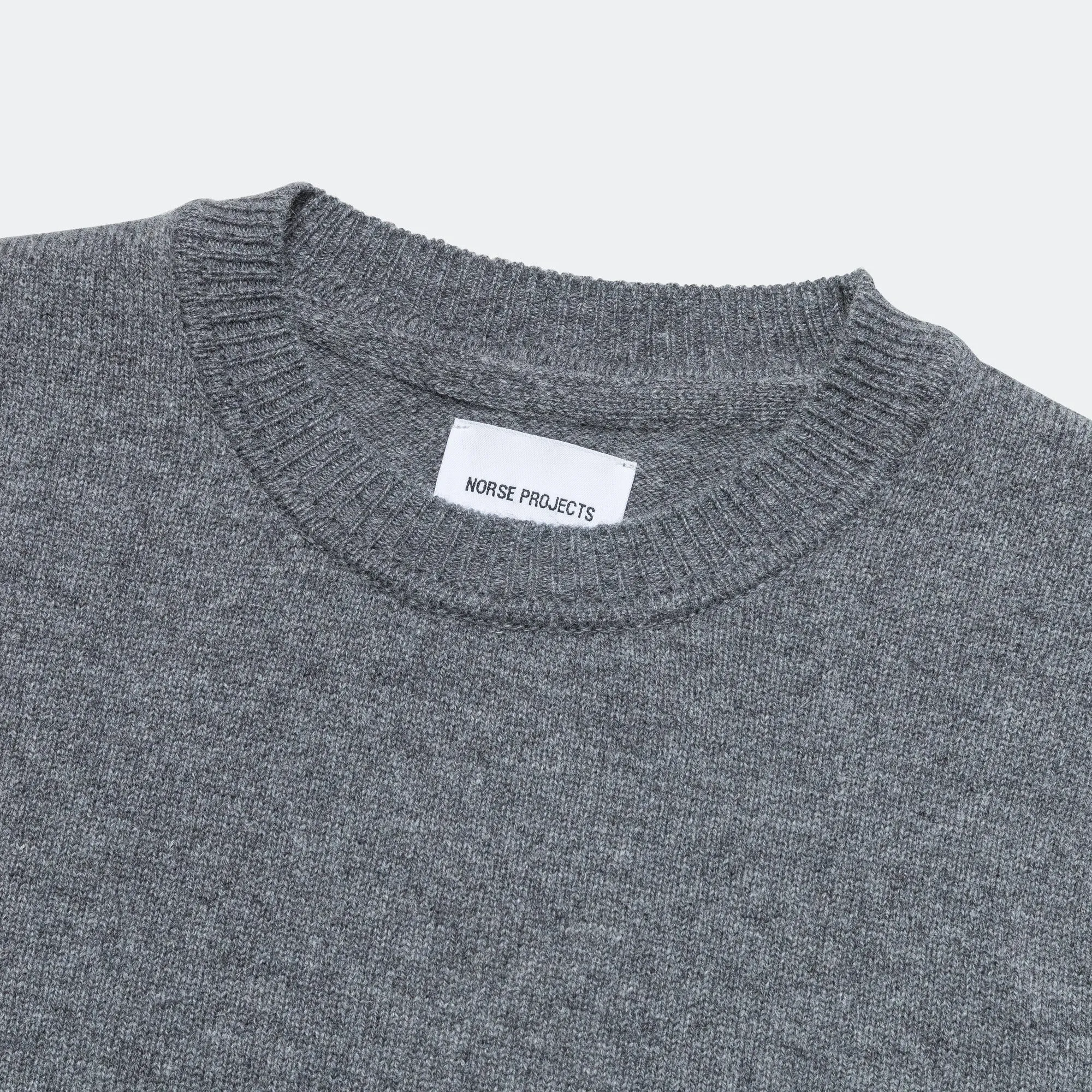Norse Projects Kleidung Sigfred Lambswool - Grau Melange