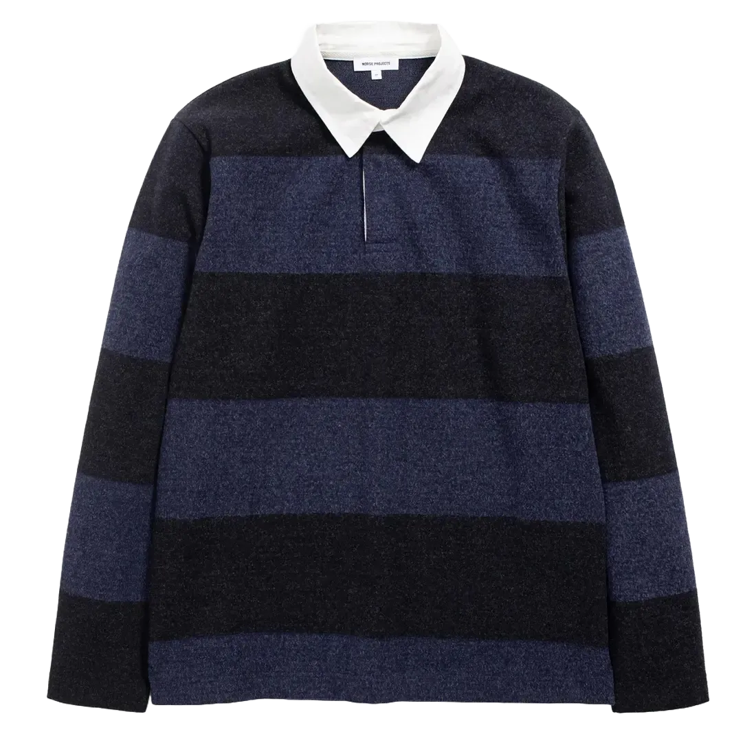 Norse Projects Ruben Brushed Jersey Rugby Langarm Polo Navy