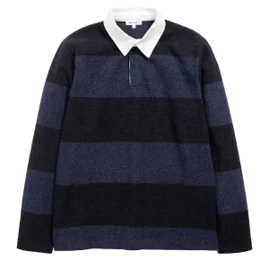 Norse Projects Ruben Brushed Jersey Rugby Langarm Polo Navy