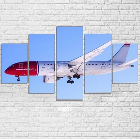 Norwegian Boeing 787 Printed Multiple Canvas Poster canvas mural art