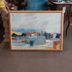 NORWEIGIAN LANDSCAPE OIL PAINTING SIGNED ROLF JUELL GLEDITSCH classic mural painting