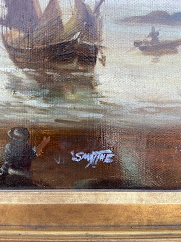 NOT OLD SAILBOAT OIL PAINTING