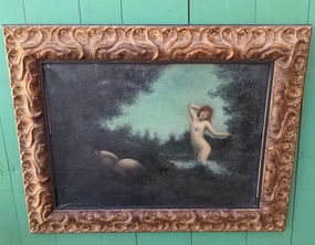 NYMPH OIL PAINTING IN GILT FRAME classic mural painting