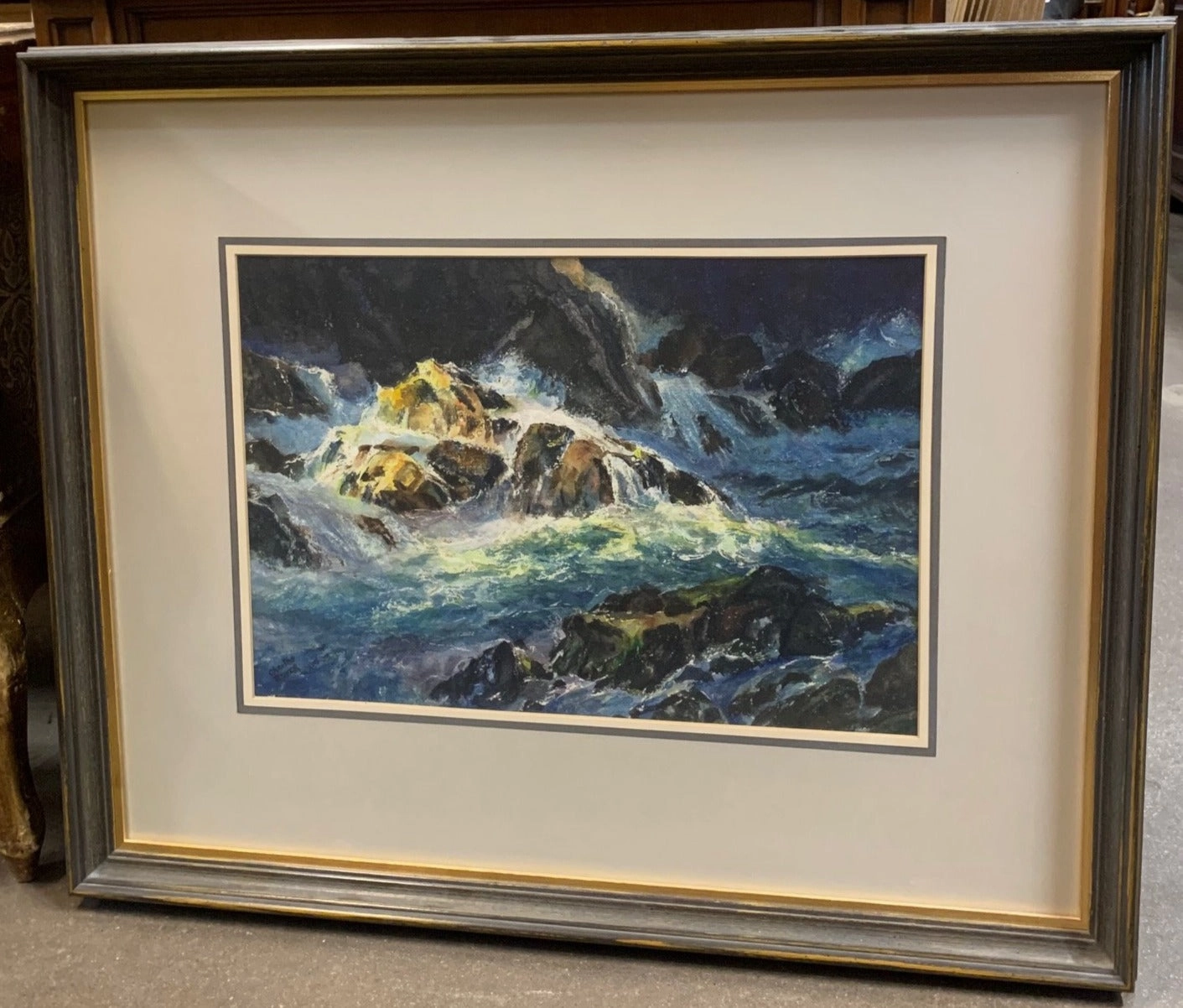 OCEAN WATERCOLOR BY CHARLER TROYER classic mural painting