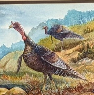 OIL PAINTING HILL TITLED COUNTRY GOBBLERS