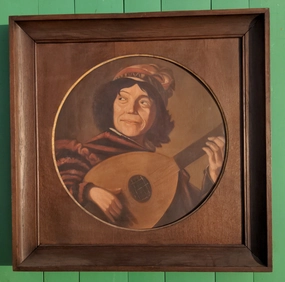 OIL PAINTING  OF A BARD classic mural painting