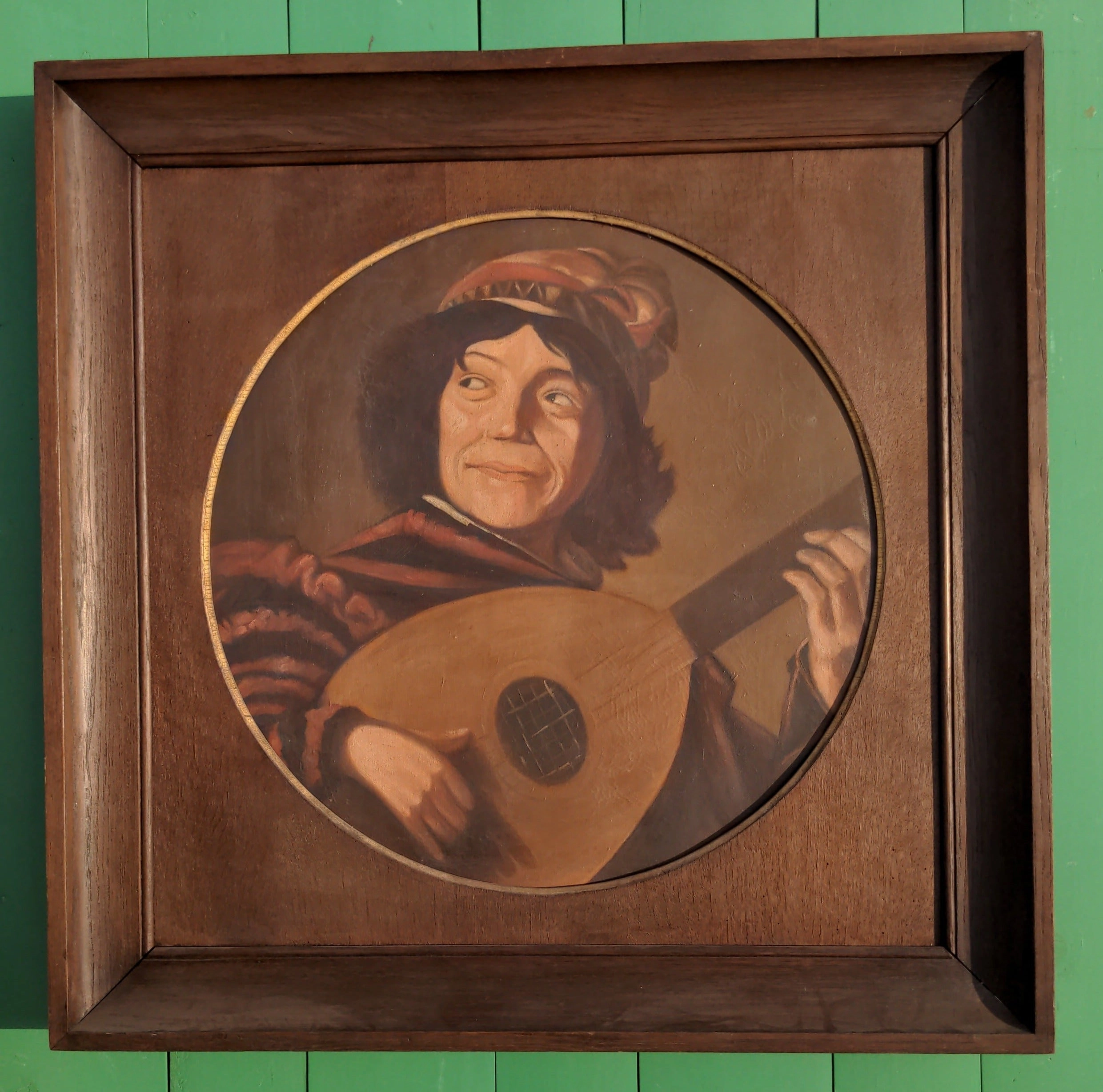 OIL PAINTING  OF A BARD classic mural painting