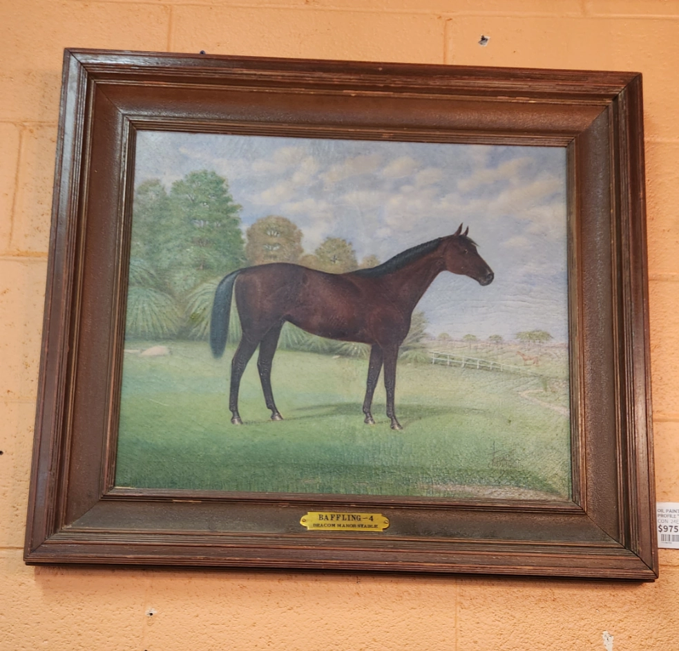 OIL PAINTING OF A HORSE PROFILE "BAFFLING-4" classic mural painting