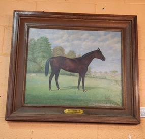 OIL PAINTING OF A HORSE PROFILE "BAFFLING-4" classic mural painting