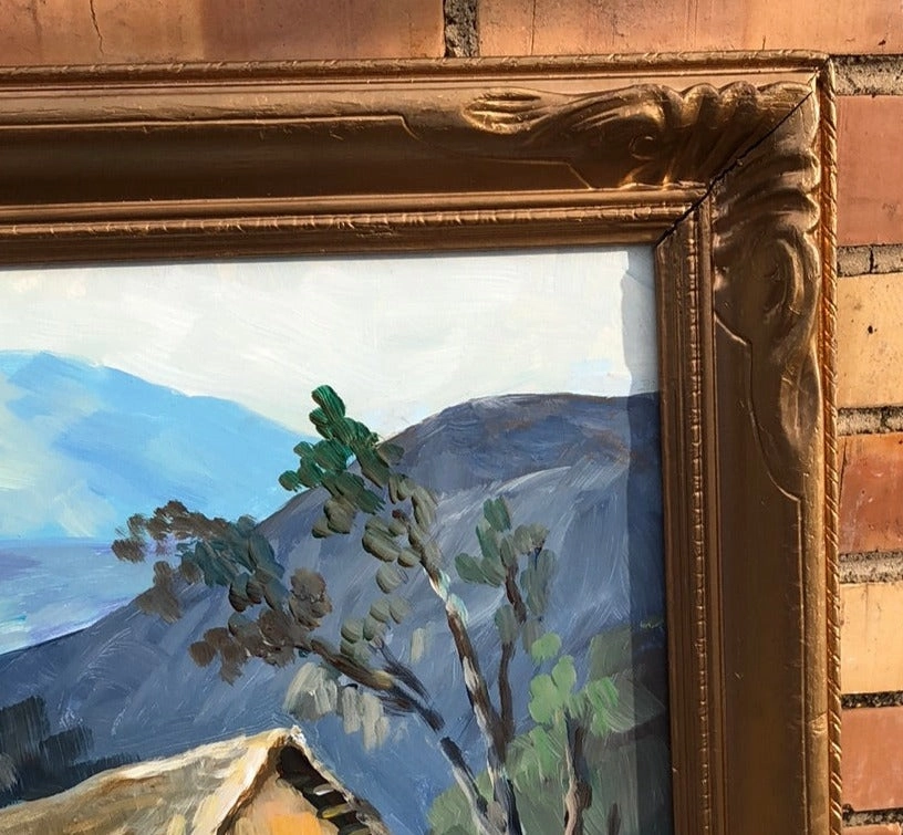 OIL PAINTING OF A MEXICAN VILLAGE SIGNED HARDY MARTIN