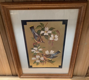 OIL PAINTING OF BIRDS BY WILLIAM WHITESIDE classic mural painting