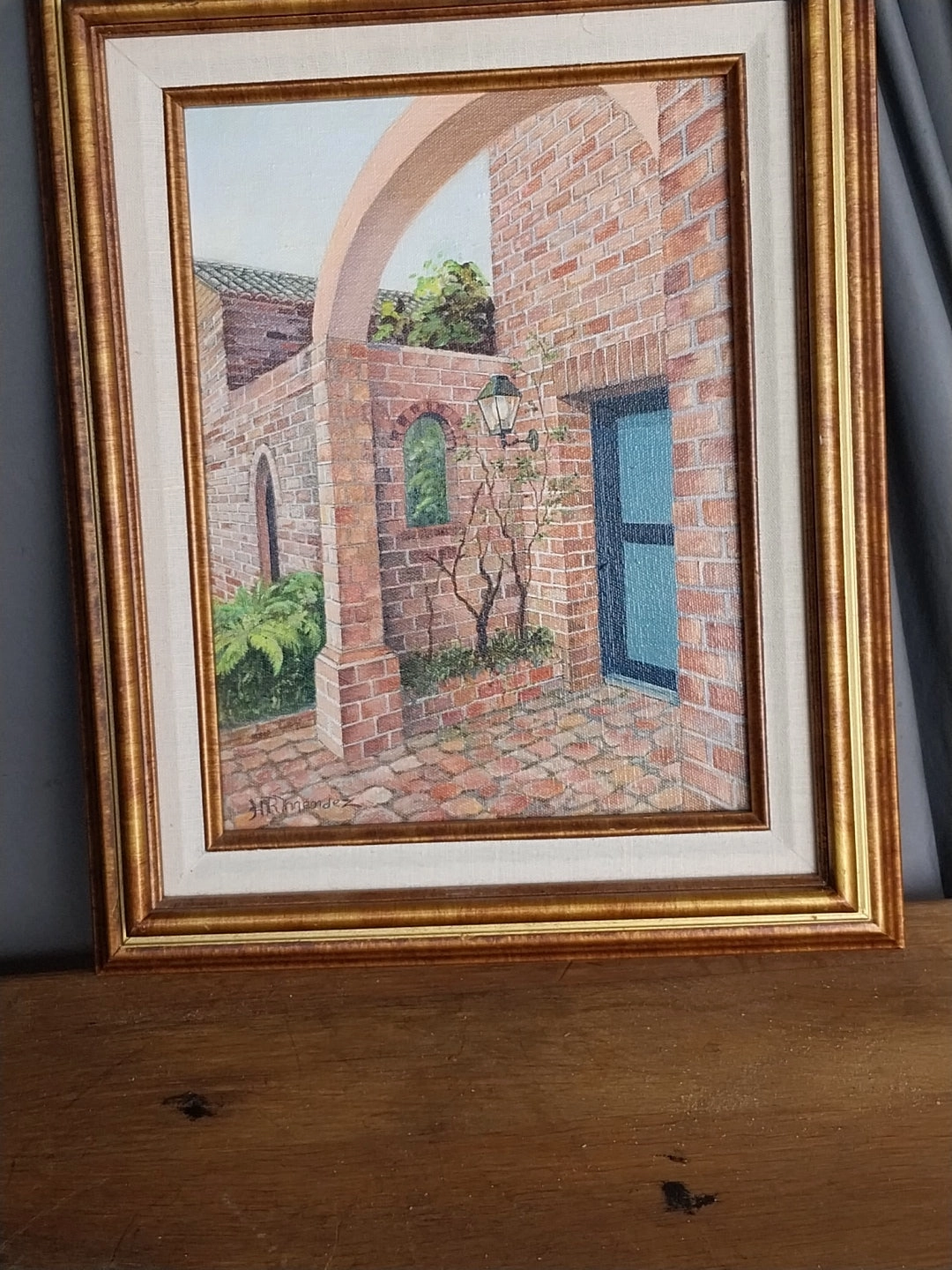 OIL PAINTING OF BRICK ENTRY WAY
