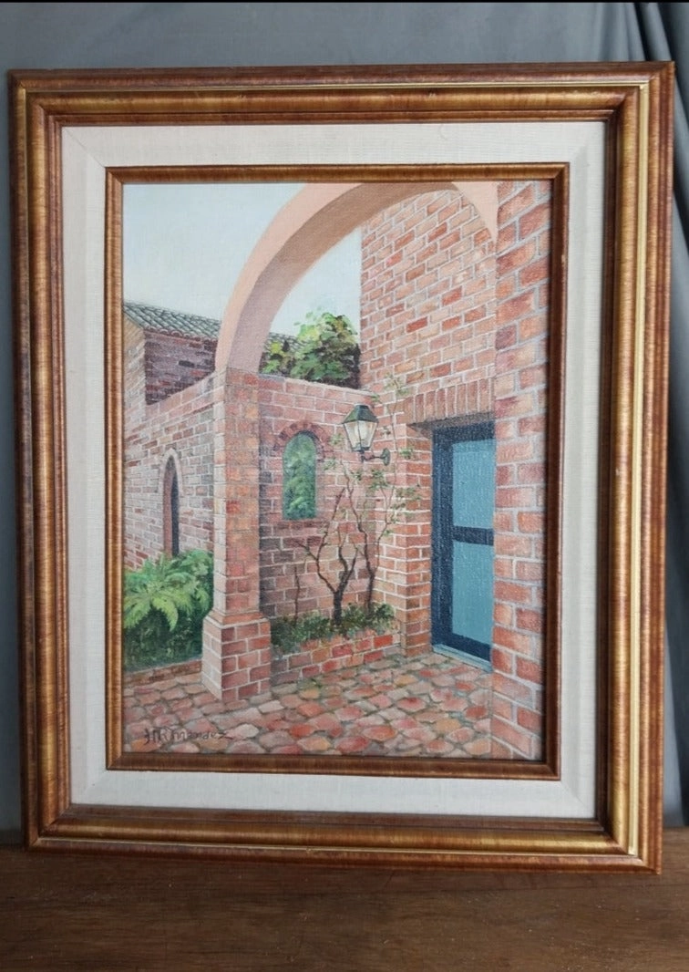 OIL PAINTING OF BRICK ENTRY WAY