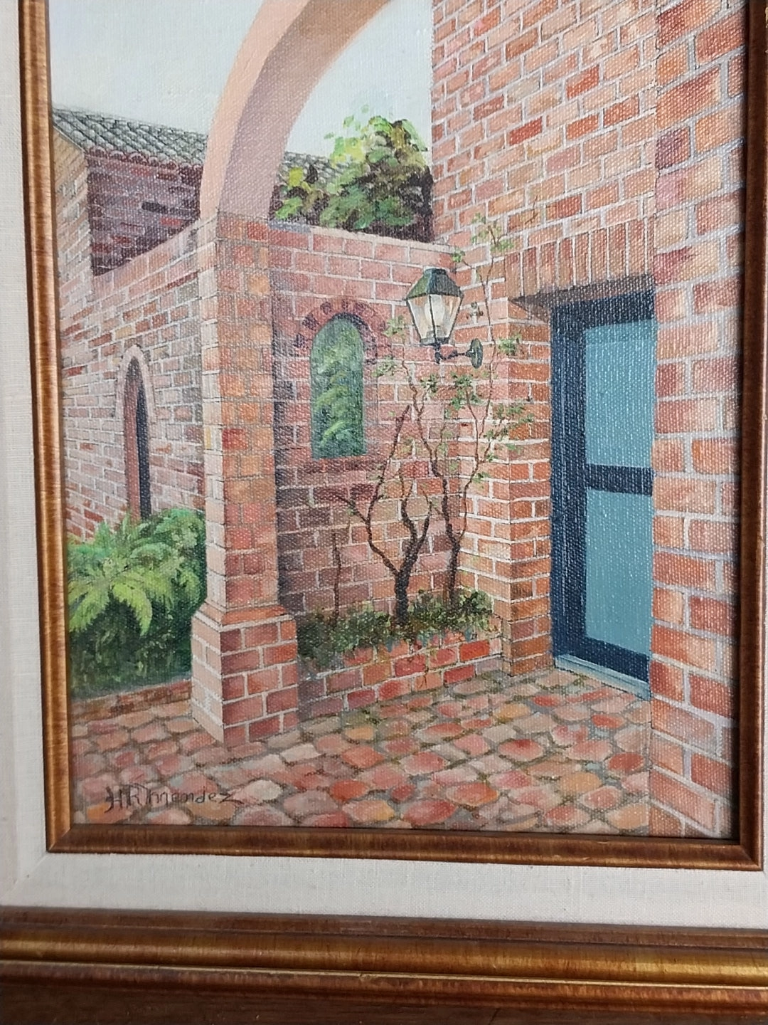 OIL PAINTING OF BRICK ENTRY WAY