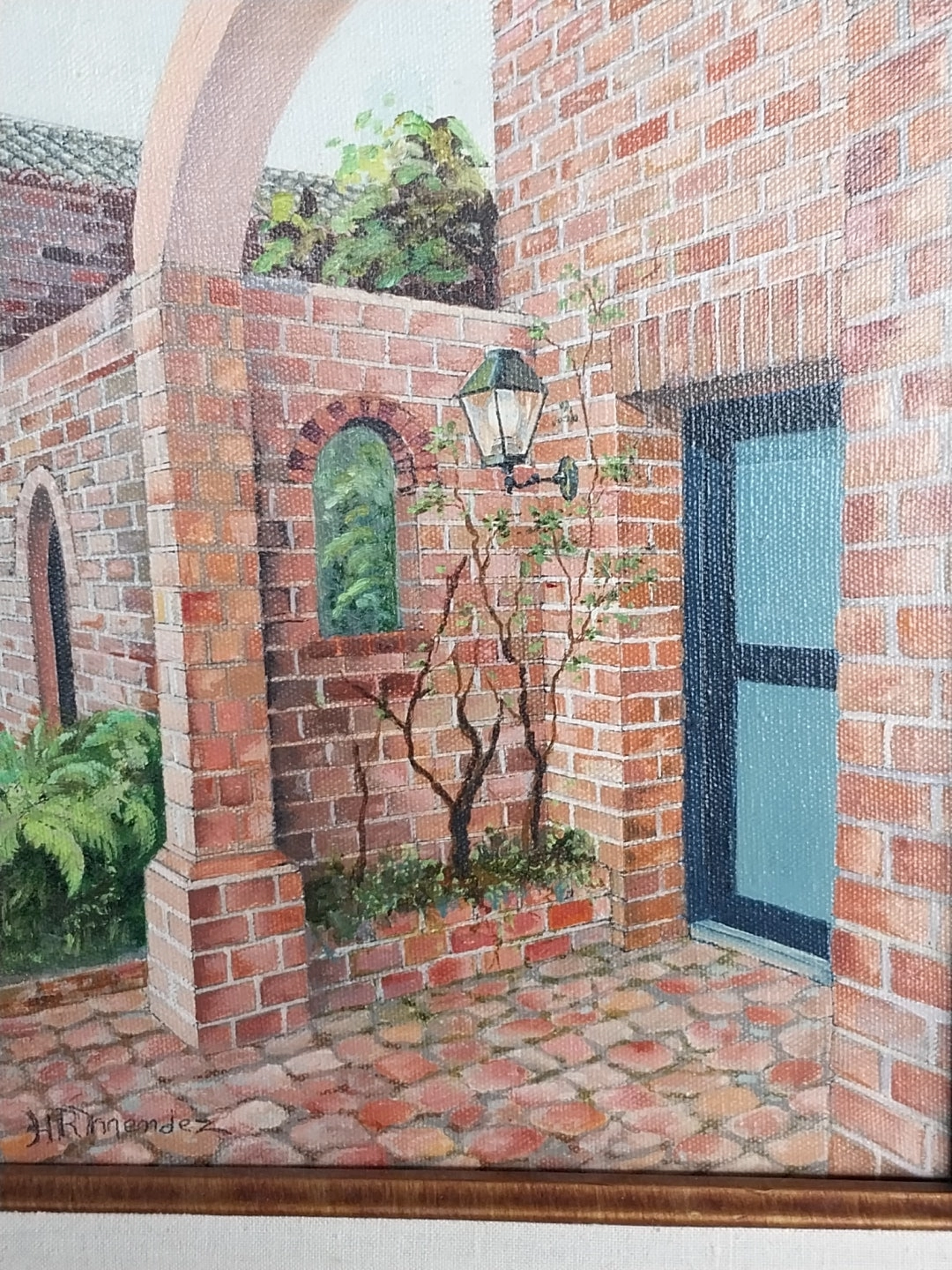 OIL PAINTING OF BRICK ENTRY WAY