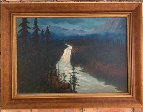 OIL PAINTING OF COLORADO SCENE BY EARNEST CRAMER classic mural painting