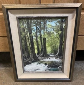 OIL PAINTING OF CYPRESS TREES classic mural painting