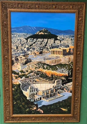 OIL PAINTING OF GRECIAN COLISEUM RUINS classic mural painting