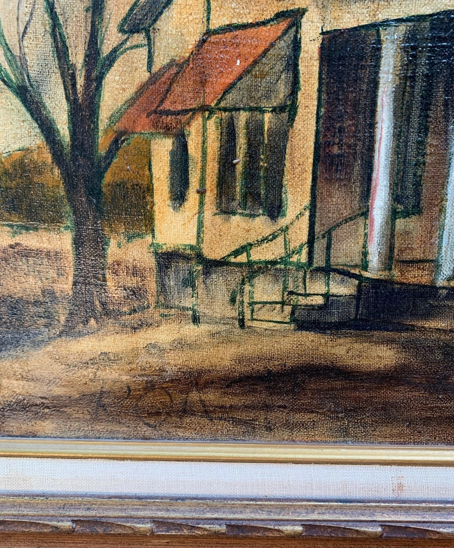 OIL PAINTING OF OLD FARM HOUSE WITH GREAT COLORS