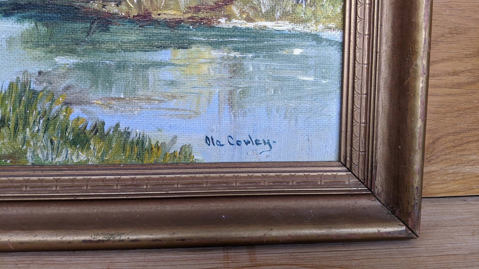 OIL PAINTING OF RIVER LANDSCAPE