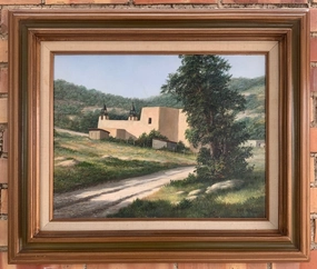 OIL PAINTING OF TEXAS SCENE BY RICHARD WEERS classic mural painting