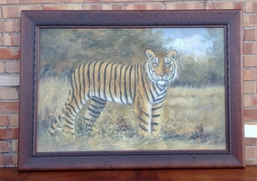 OIL PAINTING OF TIGER -SIGNED classic mural painting