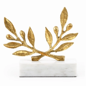 Olive Branch Statue in Gold Leaf home display ornament