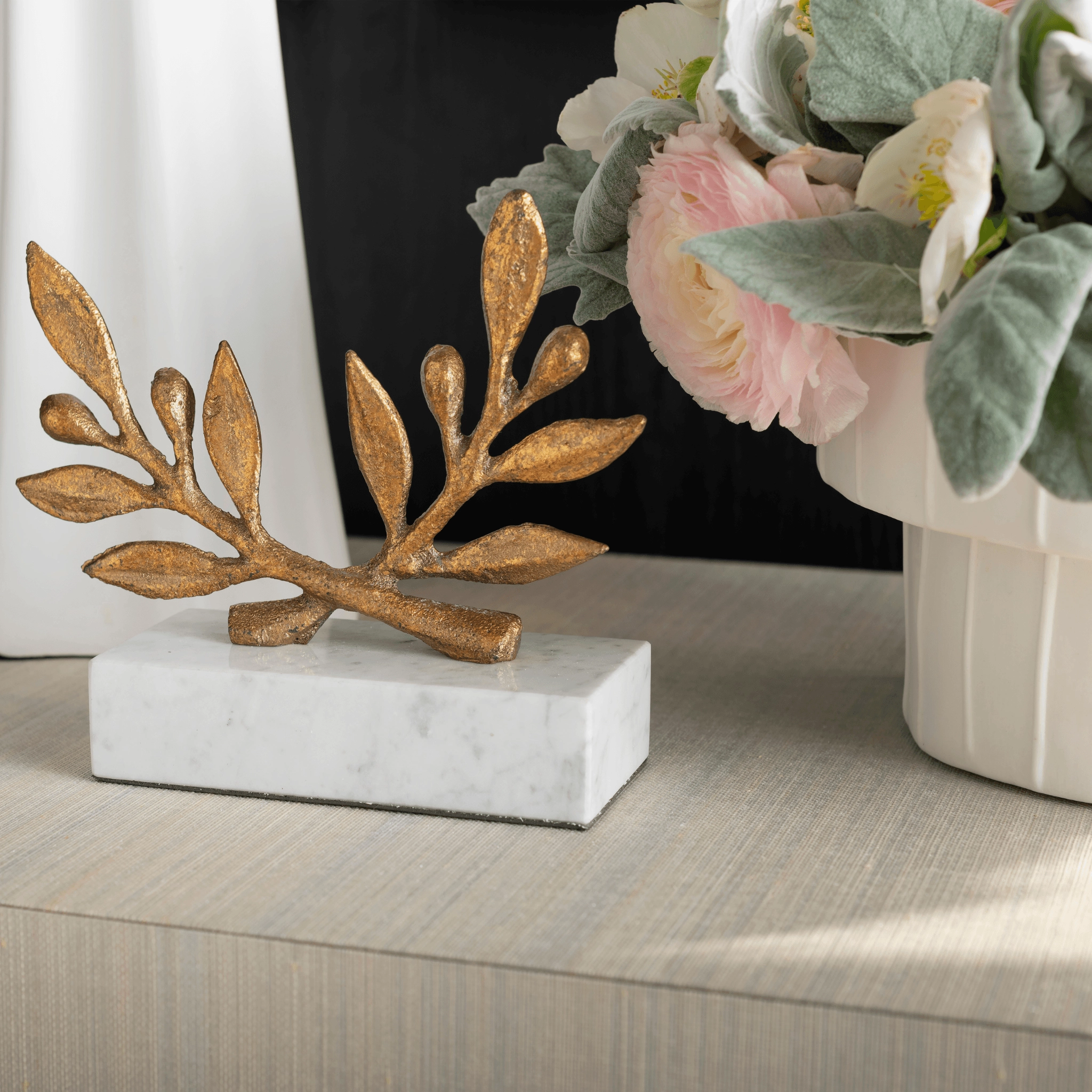 Olive Branch Statue in Gold Leaf