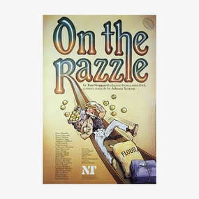 On the Razzle 1981 Print vintage woodcut wallpaper