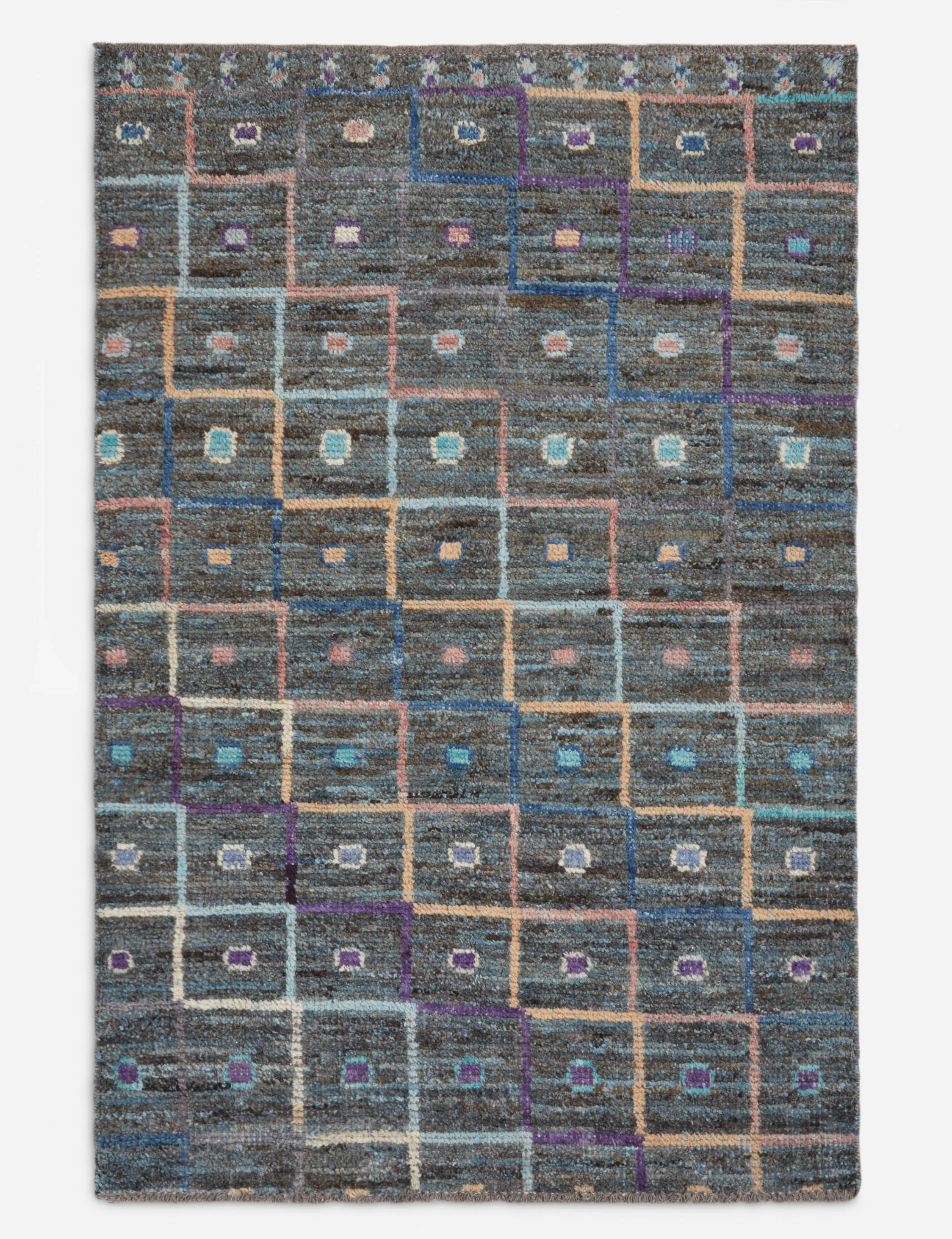 One-of-A-Kind Moroccan-Style Hand-Knotted Wool Rug No. 4, 4' x 6' trendy fashion rug