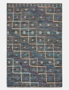 One-of-A-Kind Moroccan-Style Hand-Knotted Wool Rug No. 4, 4' x 6' trendy fashion rug