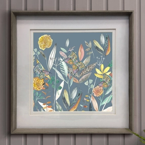Orchard Framed Print Nut/Twilight patterned fashion rug  